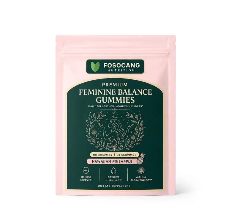 FOSOCANG Women's Feminine Probiotic Gummies – Wellness Supplement, Supports pH Balance & Immune Health, Natural Hawaiian Pineapple Flavor, 60 Count, 30-Day Supply, Pineapple Probiotic Gummies