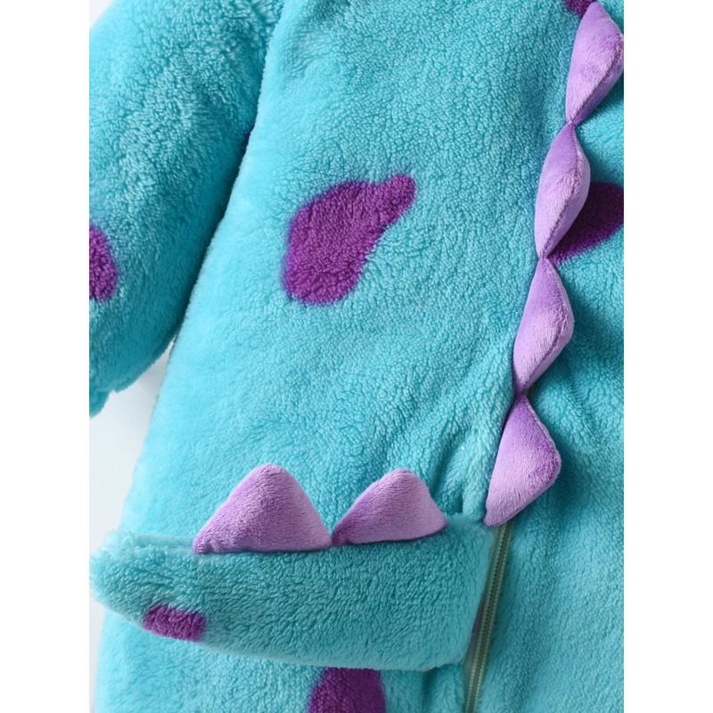 Infant Fleece Jumpsuit Cartoon Animal Horn Hooded Warm Thicken Winter Rompers Outwear Snowsuit for Baby Girls and Boys Baby  Costumes Cute Animal Outfit Funny Monster Costume Gifts