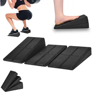 Slant Board Squat Wedge for Calf Stretching,3 Pcs 12" x 6.3" Foot Stretcher Balance Board for Plantar Fasciitis, Adjustable Foam Slant Board Wedge Great for Exercises