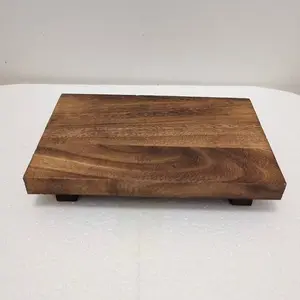 Vintage Wooden Display Stand, Natural Solid Wood Organizer, Bathroom Sink Shelf, Soap Bottle Tray, Candle Plant Base, Counter Decorative Rack