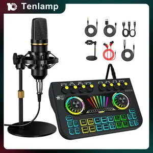 Tenlamp X3-BM700  Sound Card Kit - Real-time sing-along, intelligent noise reduction, 4 custom sound effects, etc., suitable for singers, live broadcasts and video creators