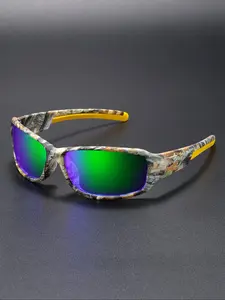 Unisex Outdoor Sports Sunglasses, Camo Pattern Sunglasses, Trendy Casual Sunglasses for Outdoor Activities