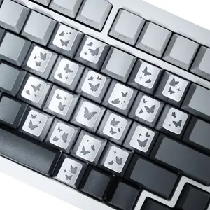 Heart Butterfly Transparent Glowing 21-Key Cherry Profile Sleek Heart Keycaps Vivid Print & Side Legends For Builds