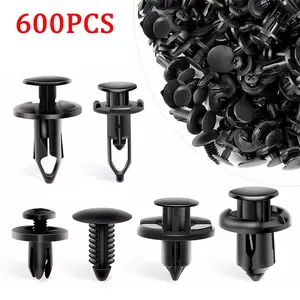 CarTok DIY Hack 600Pcs Bumper Clips Universal Auto Retainer Rivets Fastener Kit Fender Push Pin 6 Sizes Plastic Door Trim Panel Mechanic Garage Tool Maintenance