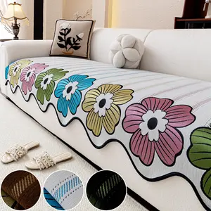 Soft Cute Large Flower Non-Slip Sofa Cover, Sofa Slipcover, Breathable Anti-Dirt Gentle Sofa Pad, Reusable Casual Winter Couch Protector