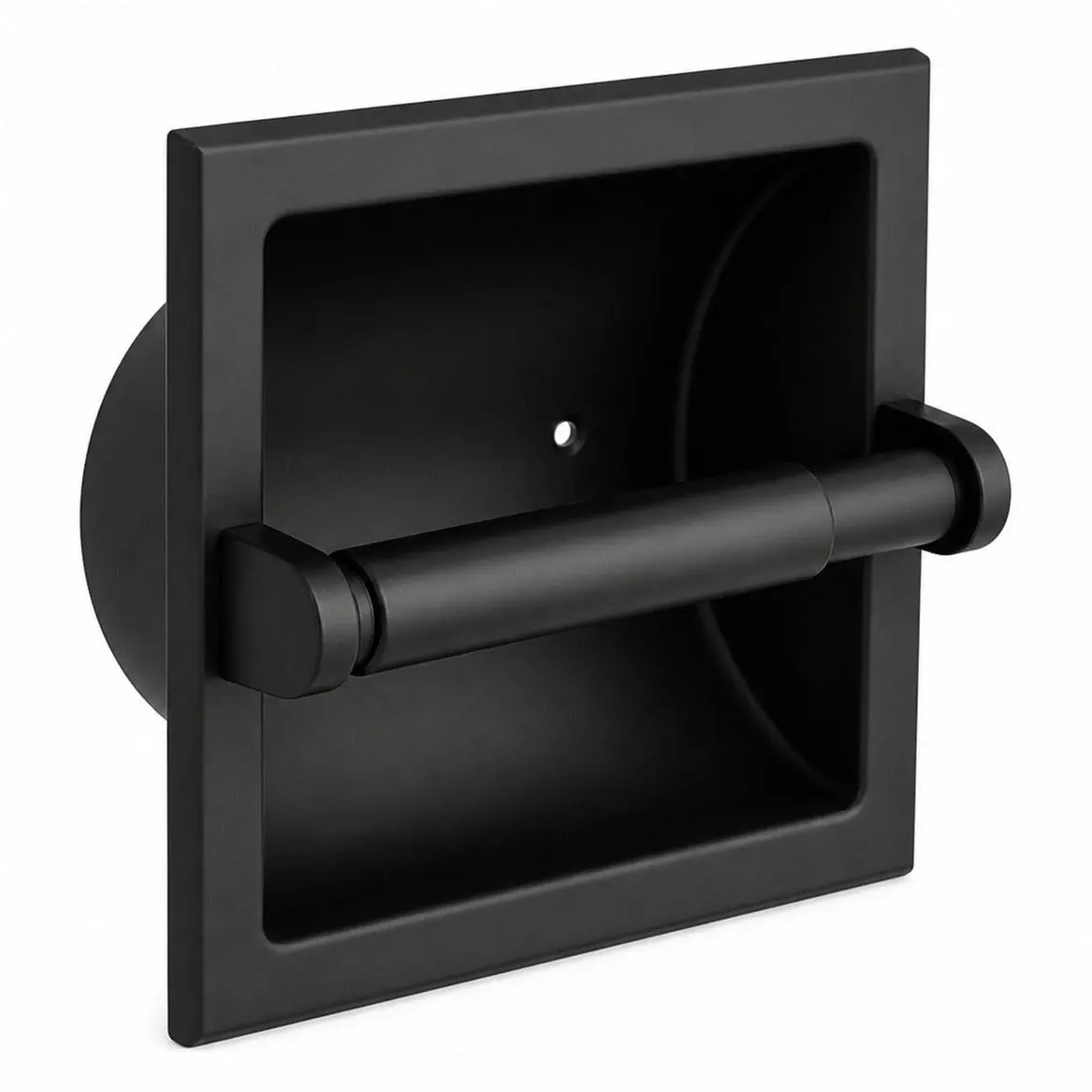 Designers Impressions Black Recessed Toilet / Tissue Paper Holder