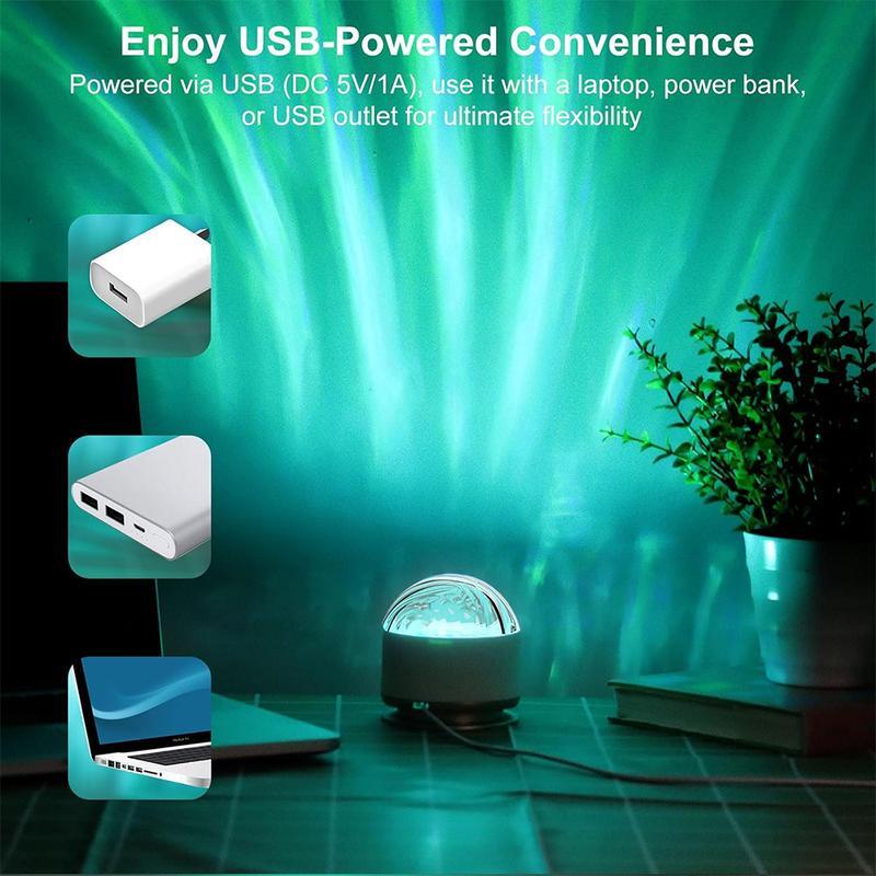 HIRO 16 Colorful LED Projector Light with Remote Control for Bedroom Decoration Ocean Wave & 3D Water Ripple Star Night Light Romantic Mood Lighting Effects