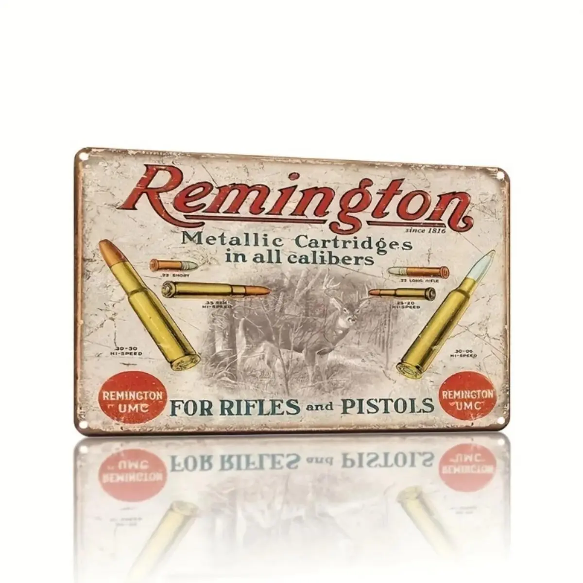 Vintage Remington Guns & Ammo Metal Sign, Iron Wall Art, Perfect for Cabin Decor, and Adding Charm to Home Rooms, Home Decor, Western Decor, Vintage Plaque Decor, Funky Western Decor, Decorative Wall Plaque, Home Decor Products