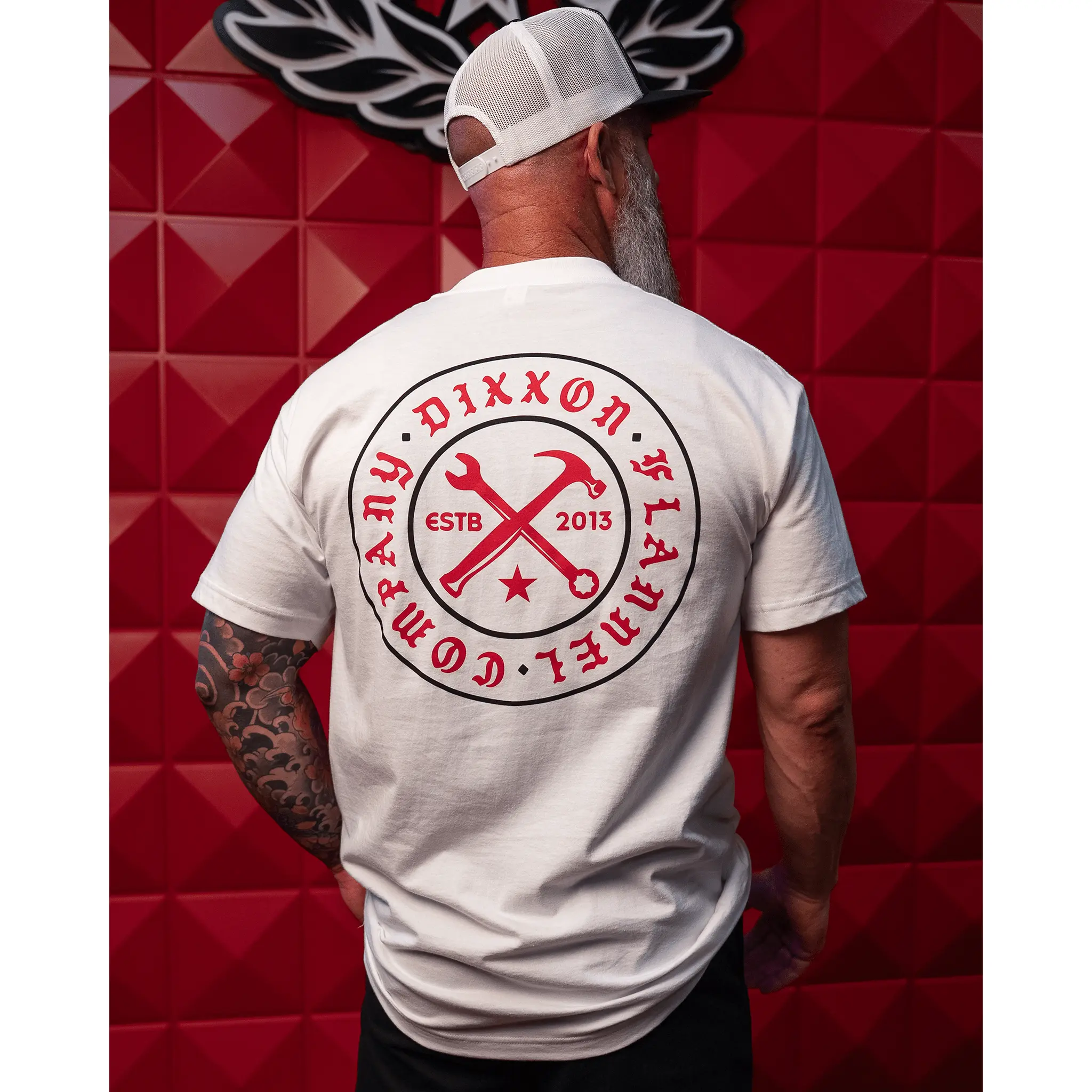 Red Nameplate T-Shirt - White