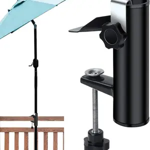 1pcs Outdoor Table Umbrella Holder Clamp Stand, Patio Garden Large Umbrella Fixing Clip Bracket, Balcony Rain Umbrella Support