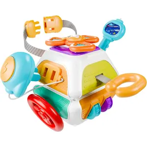 10 in 1 Baby Busy Board Cube, Sensory Toy Toddler 1-3, Infant Carseat Plane Travel Game, Kid Education Learning Activity, Birthday Gift 9 10 12 18 Month 1 2 Year Old Boy Girl
