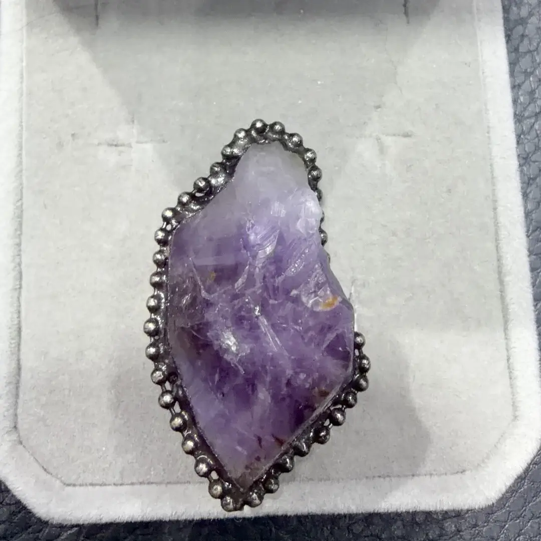 Wen(12726)gc.Raw Amethyst ring