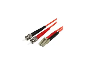 StarTech.com 50FIBLCST5 16.4 ft. 5m Multimode 50/125 Duplex Fiber Patch Cable LC - ST Male to Male