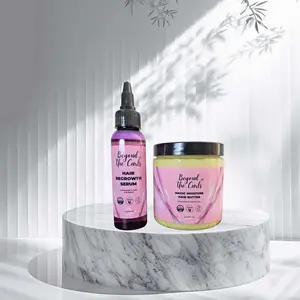Beyond The Curls Moisture Bundle - Hair Regrowth Serum & Mango Butter - Vegan, All-Natural, Clean Formula for Hair Growth & Styling