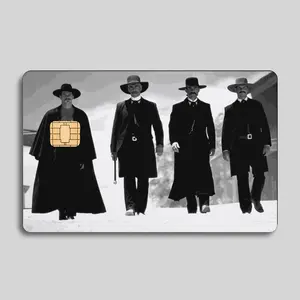 Tombstone Western Movie Card Skin, Vintage Cowboy Credit Card Cover, Wyatt Earp Doc Holliday Inspired Design, Classic Film Style Card Sticker, Gift for Western Fans