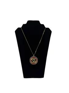 Pre-owned Gucci Interlocking G Pendant Gold Tone Vintage Necklace