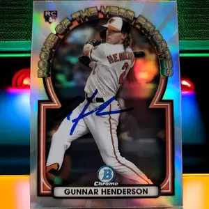 Gunnar Henderson RC Autographed Card - Rookie of the Year Favorites Chrome Edition Baseball Trading Card