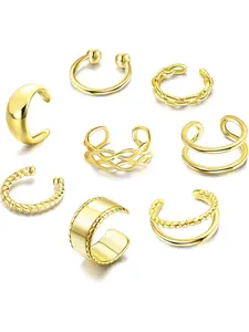 9Pcs Ear Cuff Earrings for Women 14K Silver/Gold Ear Cuff Non Piercing Cartilage Clip Cuff Earrings Fake Earrings