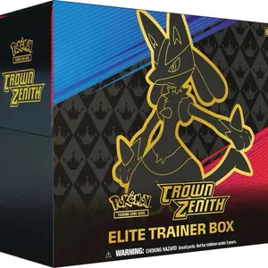 Pokémon Crown Zenith Elite Trainer Box (ETB) - Trading Card Game Accessory with Booster Packs, Game Pieces, and Storage Case