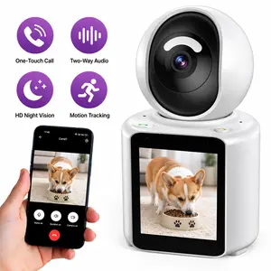 Indoor Video Calling Camera with 2.4GHz Wi-Fi, 355° Pan‑Tilt (PTZ) with Built‑in Screen, 5MP HD , Smart Motion Detection, Two‑Way Audio Intercom, One‑Touch Calling, Color Night Vision, and Mobile App Remote Control