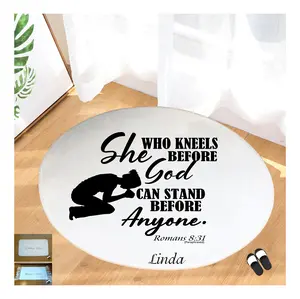 Personalized Prayer Mat-"SHE WHO KNEELS" uniquely PERSONALIZED with your Name | Non-slip | Anti-skid | Indoor | Prayer Room | Bedside | Christian Gift
