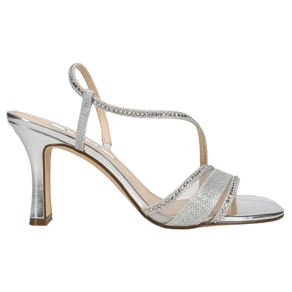 Nina Womens Abbi Rhinestone Slingback Evening Dress Sandals High Heel 3" &  Up - Silver - TikTok Shop