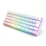 60% Wired Gaming Keyboard, 61 Keys RGB rainbow Backlit Mini Keyboard with Wrist Rest, Ultra-Compact Waterproof Ergonomic Membrane Keyboard, Plug & Play for PC Gamers White