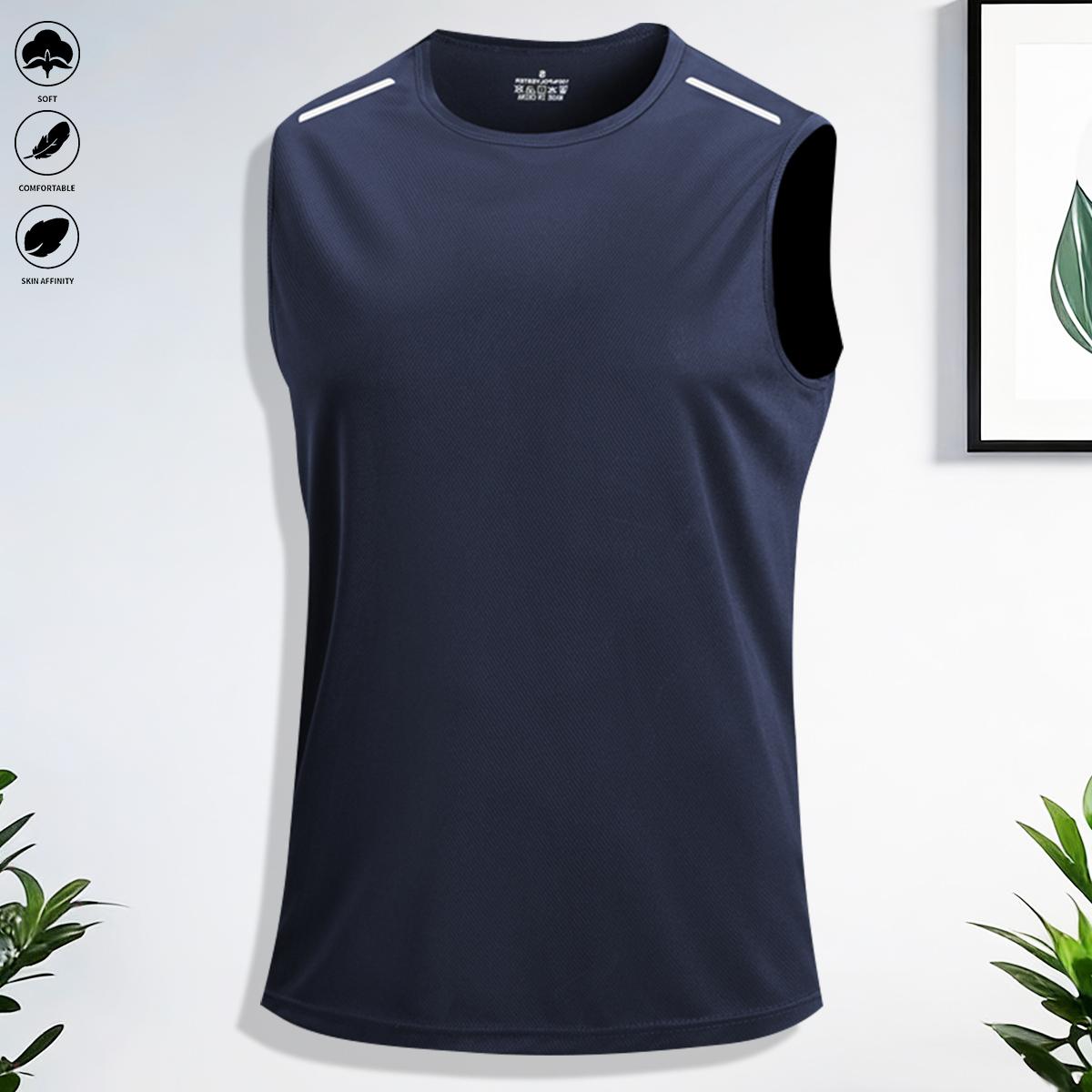 3-pack men’s athletic wear: tank top, sleeveless T-shirt, solid color—suitable for everyday casual outfits and sports/fitness activities like running and outdoor exercise.