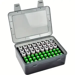 Durable PP Material Battery Storage Box, Holds 54 AA AAA Batteries, Home and Garage Drawer Organizer Dispenser - Batteries Not Included,Halloween, Thanksgiving Day