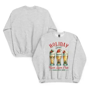 Holiday Spirit Beer Lovers Club Sweatshirt – Making Spirits Bright – Funny Christmas Crewneck for Men & Women, Festive Holiday Outfit, Ready to Ship, Perfect Beer Gift