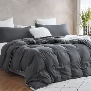 Snorze Cloud Comforter Set - Coma Inducer Oversized Bedding in Faded Black