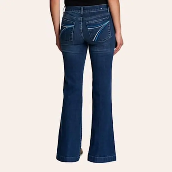 7 for All Mankind Women's Dark Wash Dojo Trouser Jeans