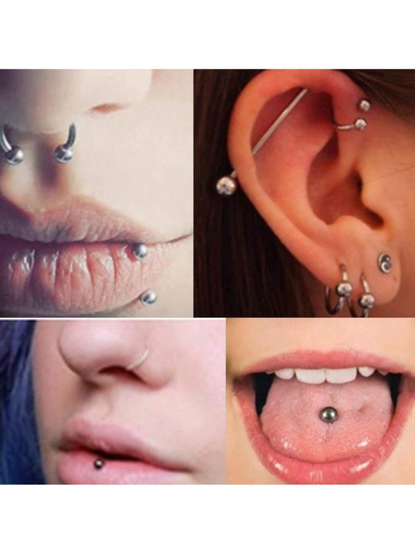 Express Your Edge: 100-Piece Premium Punk Piercing Kit | Diverse & Durable Body Jewelry for Industrial, Septum, Ear | Perfect for Daily Grunge Style, Parties & Festive Events like Christmas elegant daily wear Heart Shaped Stainless Steel Nipple Rings unis