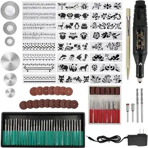 108 count  Electric Engraving Tool Kit Rotary Engraver Pen DIY Miniature Sander Tool