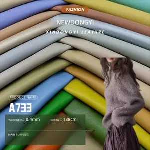 Newdongyi Protein-Like PU Leather Fabric, 0.4mm Ultra-Soft Adhesive Backing, Wash-Free, Ideal for Clothing and Bags, Vegan Leather