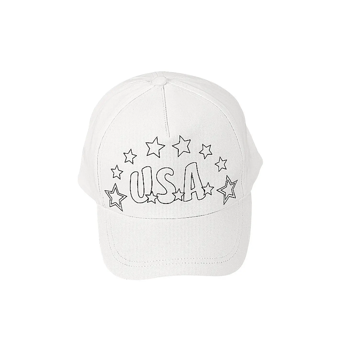 12-Pc Unisex Personalized Novelty Polyester Baseball Caps - Adjustable Touch Fastener Strap, Color Your Own Patriotic Hats for Large Groups, Ages 3 & Up (Toys & Hobbies, DIY, Scrapbooking & Stamping)