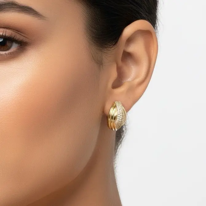 Aretes pequeños los estilo elegante casual Gold plated