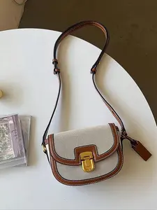 Colorful Patterned Saddle Bag Premium Shoulder Bag Crossbody Purse, Vintage Style Multi-Purpose Handbag, Compact Design for Daily Use & Travel Essentials, Elegant Bag