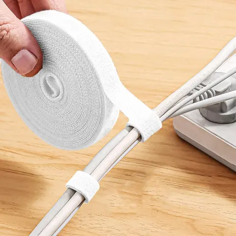 Hook & Loop Cable Tie, Multifunctional Cable Tie, 1 Roll Computer Cable Management Tie, Velcro Tie For Fastening Wire & Organizing Cord, Desk Cable Organizer, Cable Ties For Cords, Office Accessory, Office Supplies