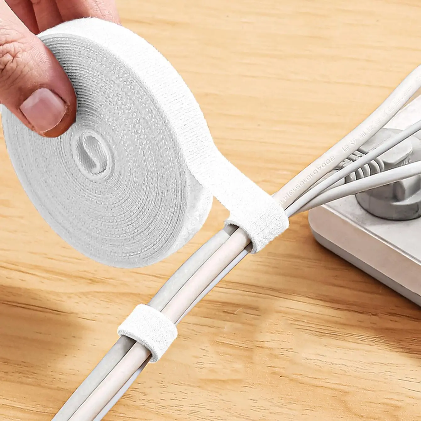 Hook & Loop Cable Tie, 1 Roll Computer Cable Management Tie, Velcro Tie For Fastening Wire & Organizing Cord, Desk Cable Organizer, Office Supplies