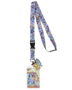 Bluey Lanyard Bingo Treasured Toys Plush Friends Breakaway ID Badge Holder with 2" Rubber Charm