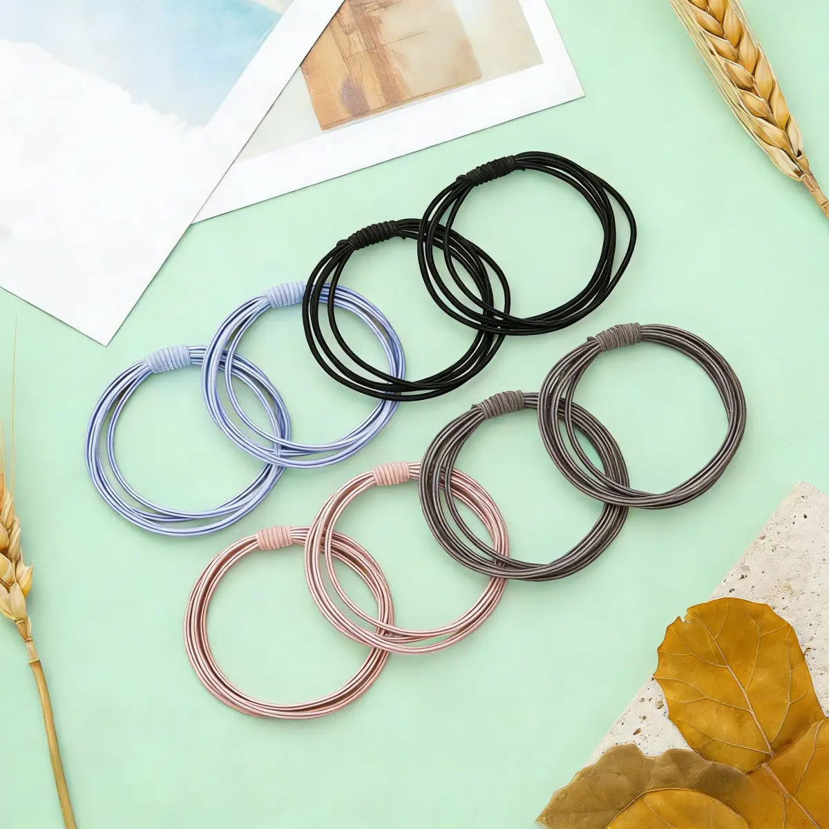 16 Pcs Seamless Plain Cotton Hair Ties for Women & Kids, High-Elastic No-Damage Ponytail Holders for All Hair Types, 7.09In Stretch, Hair-Friendly