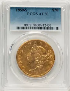 Liberty Double Eagles (1859-S $20)