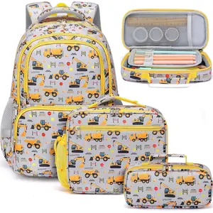 Kids Backpack - 3PCS Waterproof Toddler Bag Cute Bookbag Set with Lunch Box & Pencil Case