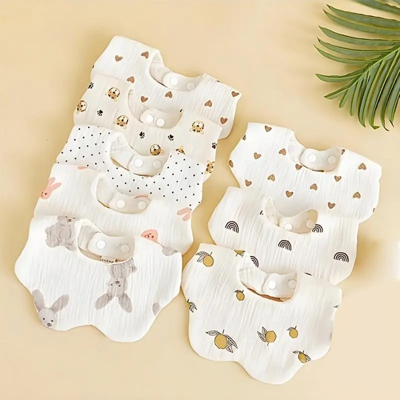 Baby Petal Saliva Bibs (3/5Pcs) - Super Soft, Absorbent Newborn Baby Stuff Feeding Accessories, Ideal Gift for Boys & Girls