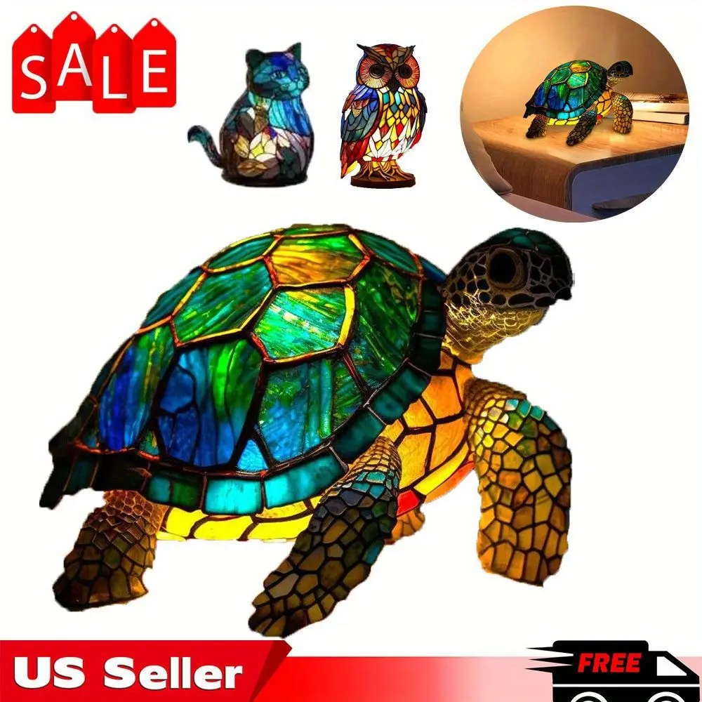 3D Dragon Lamp, Cute Stained Resin Dragon Night Light Bohemian Vintage Animals Night Light for Family Decorative Bedroom Home Familys Birthday Xmas Gift Idea Supplies