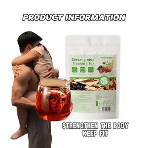 Ancromartnine treasure tea Ginseng Energy Boost Tea 30 Bags Traditional Herbal Power for Vitality Wellness Natural Energy Rich in Antioxidants Chinese Yarn Jujube Polygonatum Gentle Digestion Calm Supplement Edible Natural Dietary Healthcare Beverage Nata