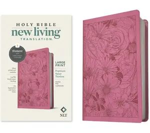NLT Large Print Premium Value Thinline Bible, Filament Enabled (LeatherLike, Garden Pink)