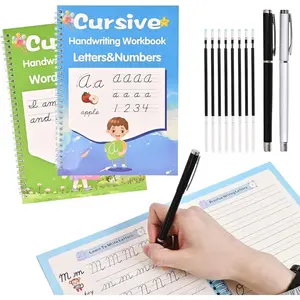Grooved Cursive Handwriting Workbook,Magic Grooved Writing Practice Cursive for  and Beginners,Learn Cursive Handwriting With Letters,Words and Sentences