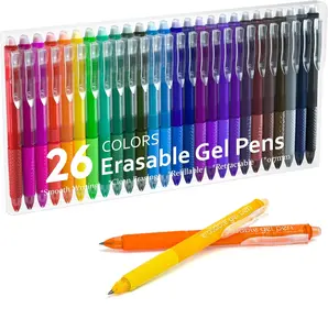 26 Color Erasable Gel Pens Set – Retractable Fine Tip Click Pens with Smooth Ink – Perfect for Notes, Planners & Puzzles